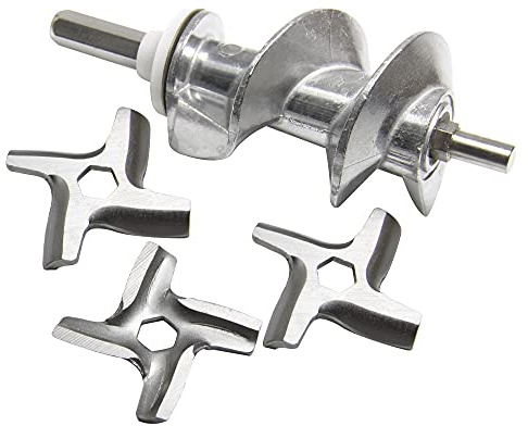 1 Set Elettrodomestico da Cucina 1 pz 115mm Vite Tritacarne SS-989843 e 3 pz Lama per Moulinex HV2 ME20 HV3 HV4 DR7 ME4 ME51 HV8