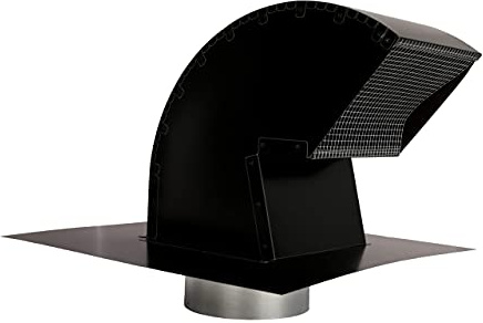 Goose Neck Painted Exhaust Roof Vent with Extension (8 Inch, Black)