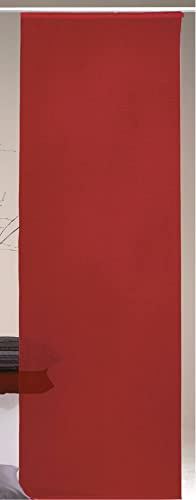 Rideau japonais Desire aspect lin 60 x 245 cm (l x H) - Couleur : rouge - Avec barre de lestage/chariot de panneau - Rideau coulissant