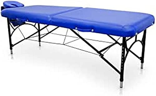 Quirumed Easy Force klappbare Massageliege aus Aluminium, Blaue Farbe, Massageliege, Kunstleder, hochdichte Polsterung, höhenverstellbar, Abnehmbarer Kopf, leicht, bis zu 210 kg