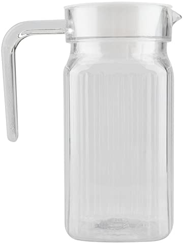 Alvinlite Krug, Klarsichtkrug mit Griff und Deckel, Easy Pour Ausgießer & Griff – für Wasser, Saft, Eiskaffee & Eistee(500ML) Kühlschrankkrug
