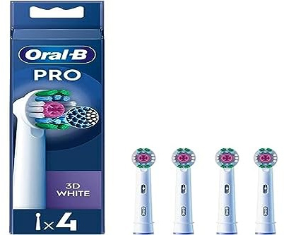 Oral-B Pro 3D White Brossettes pour Brosse à dents électriques, Pack De 4 Unités
