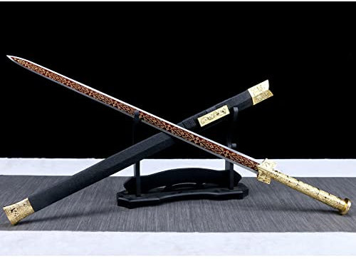 LQSMX sword Chinesisches Schwert/scharf/Katana Schwert Zweihändiges Schwert, Einhandschwert 42.5in Schwerter echte Waffen Handgeschmiedeter 1060 Stahl