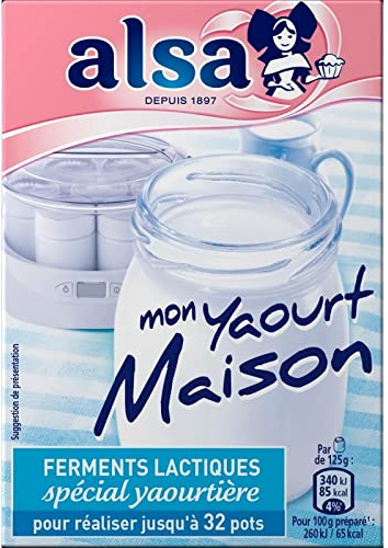 Alsa Préparation Yaourt Maison - Kit complet pour 8 yaourts - Facile et délicieux - Lot De 4