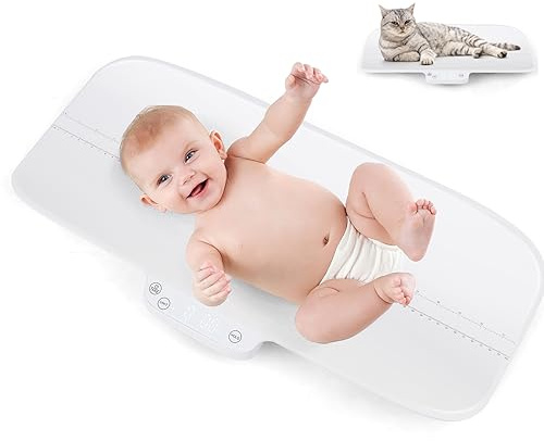 GYMAX Baby and Pet Scale, Newborn Toddler Weighing Scale with LED Display, 4 Units, Tare and Hold Functions, Electronic Digital Scales for Pets and Infants
