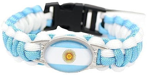 GONMFKM Pulsera De Moda Con Bandera De Argentina Para Mujer, Colores Creativos De La Bandera De Nigeria, Pulsera De Cuerda Trenzada De Múltiples Capas, Joyería Para Parejas, Joyería Trenzada Hecha A