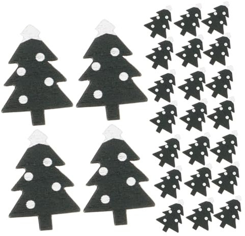 Ciieeo 100stücke Holzscheiben Weihnachtsdeko Grüne Holzspäne DIY-holzdekoration Weihnachtsbaumförmige Hängedekoration Bastelprojekte Zufällige Farbe