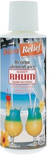 Déco Relief - Arôme Liquide Rhum Sans Alcool 125 ml - Arôme Alimentaire Pâtisserie & Yaourtière - Pour Gâteaux, Pâtisseries, Yaourts, Babas - Arôme Concentré - ARO47.