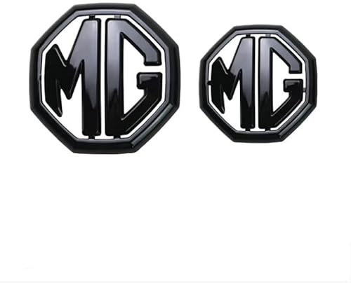 Auto Emblem, für MG HS I SUV 2018-2024 Front Motorhaube/Heckkoffer Abzeichen Heckklappen Logo Auto-Emblem-Aufkleber,B-Front+Rear