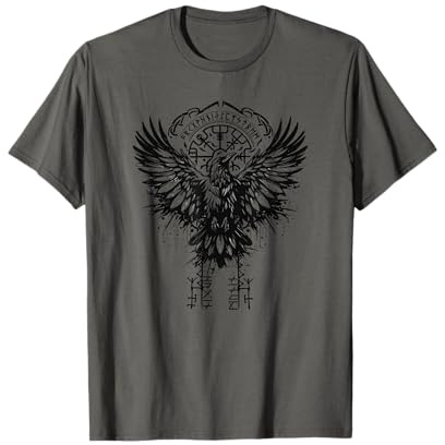 Walhalla Rabe Raben Odins Runen Nordischer Kompass Wikinger T-Shirt