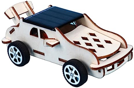 HEMOTON Solare Autos Solarauto Aus Holz Puzzles Aus Holz Elektromotor-kit Kinderautospielzeug Holzspielzeug Für Kinder Zusammengebaute Modelle 3D-Puzzles Für Kinder Student Wagen Handbuch