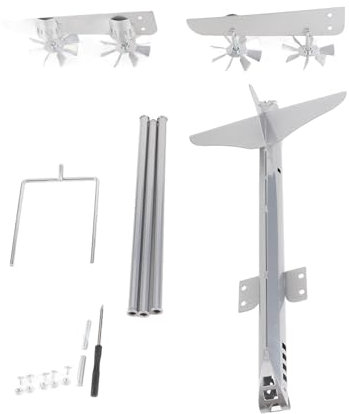 Flugzeug-Windskulptur, windbetrieben, drehbar, Flugzeug-Windmühle aus Edelstahl, einfach zu montierende Metall-Windmühle, Gartendekoration