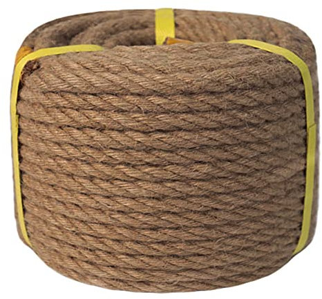 AUNANGLJSCS Dickes Seil 12 mm Dickes Hanfseil, 20 m, Gartenseil, Juteschnur for Katzenkratzbrett, Bündeln, Camping, Dekorieren(12MM 20M)