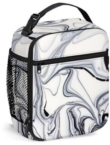 FJQWKLF Musik-Lunchbox für Frauen und Jugendliche – Stil Grammophon-Plattenspieler, wiederverwendbare Lunchtasche für Männer – isolierte kleine Lunchbox fürs Picknick bei der Arbeit, Grau Rosa