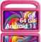 Newest Tablet Niños Android 13 7GB RAM+64 GB ROM, Tablet para Niños 7 Pulgadas, WiFi, Bluetooth 5,Educación + Juegos, Play Store, Cámara Dual, Control Parental, con EVA Funda(Rosa)