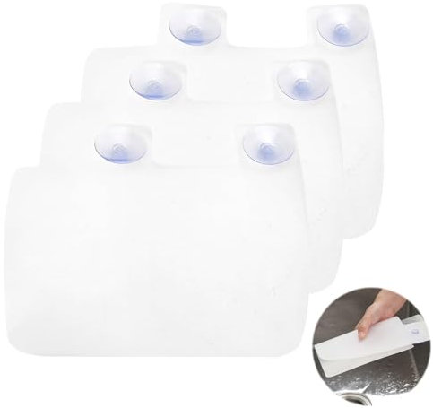 Kitchen Sink Splash Guard, 3pcs Dish Washing Baffle Board Sink Board Protector with Attached Sucker,Sink Anti-Splash Proof Retaining Plate Water Separator(Size:3pcs)