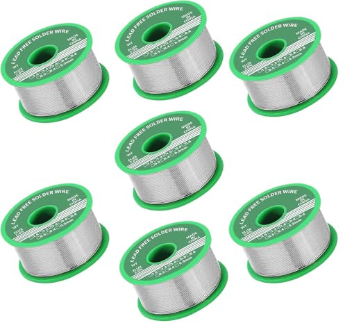 7 stücke Lötzinn 1,0 mm, bleifreies Lötzinn mit Kolophoniumkern 20 g, geeignet für die Reparatur elektronischer und elektrischer Schweißkomponenten und zum Selbermachen
