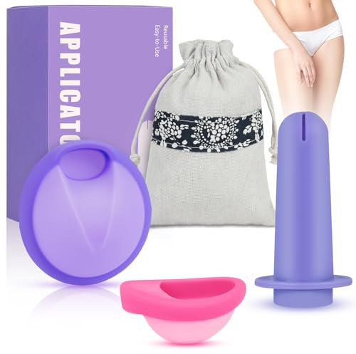 ACWOO Menstrual Disc Set of 2 (S & L) with Storage Bag, Reusable Moon Disc, Menstrual Disc Applicator, Period Disc, Better Alternative to Sanitary Pad & Tampon