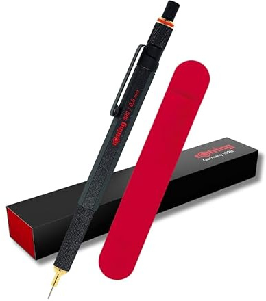 rOtring 800 Druckbleistift, 0,5 mm, schwarzer Metallschaft und Samtetui, 1904447