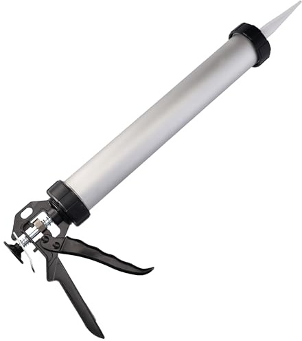 ToolSpace Pistolet à Cartouche Presse à Mastic Extrudeuse Silicone Applicateur Usage Intensif pour Colles Mastics Joints Mortiers Résines Antirouille Ergonomique - 600 ml en Aluminium