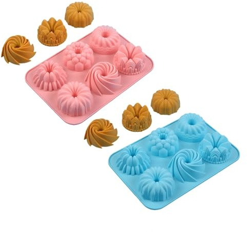 Moldes de silicona antiadherentes para hornear pasteles, utensilios flexibles para hornear galletas para una fácil liberación, pequeños accesorios para hornear fiestas Savarin