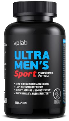 VPLab Multivitamin-Komplex für Männer 180 Kapseln – 13 Essenzielle Vitamine, Mineralstoffe, Aminosäuren für Mehr Energie, Vitalität und Immunsystem – Ultra Men's Sport Multivitamin Formula