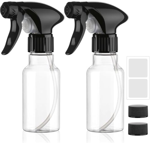 Hokretme Spray Bottles 120ml 2 Pack Plastic Small Spray Bottle for Hair Mist/Stream Spraying Heavy Duty Empty Water Spray Bottles for Cleaning Solutions, Plants (Clear)