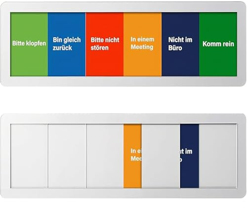 Büro Türschild,Bitte Nicht Stören Schild Büro,Schilder mit Schiebefunktion,mit 6 Statusoptionen,Magnet & Klebefolie,für Privatsphäre,für Unternehmen,Büro,Therapeuten,Kliniken,Behandlungen