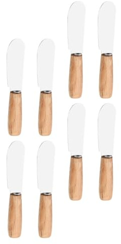 PRETYZOOM Espátulas para Mantequilla 8 Piezas Mango de Madera, Acero Inoxidable Resistente al Calor, Espátulas para Crema y Queso, Utensilios para Hornear y Esparcir en Cocina Doméstica