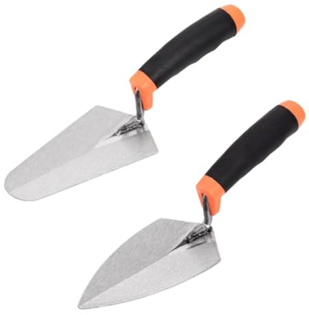 Onchdbfhuu 2Pack 6 Mauerwerk Handwerkzeug Set Kohlenstoffstahl Mauerziegelkellen für Beton Zement Putz Mörtel Putz Fliesen