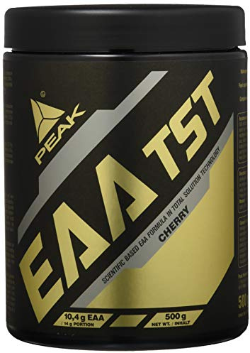 PEAK EAA - TS-Technology - 500g Geschmack Cherry I Pulver I alle essentiellen Aminosäuren I Muskelaufbau I schnell resorbierbar I vegan I B - Vitamine