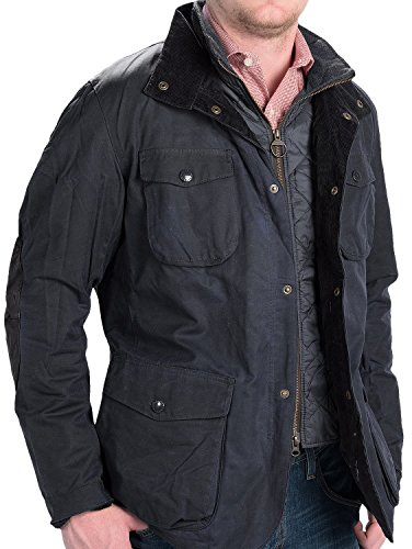 Barbour Ogston Wax-Jacket Cera Chaqueta Hombre Azul Oscuro - L, azul, L