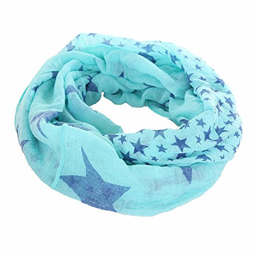 Miobo Stern Loopschal leichter breiter Snood Schlauchschal Rundschal Himmelblau