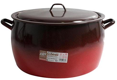Esmaltaciones La Estrella Fuego - Olla abombada con Tapa, 34 cm, 20 L