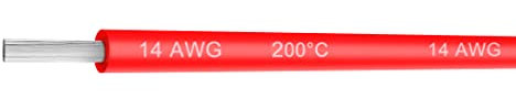 sourcingmap 14 AWG 30KV Silicone Wire 14 Gauge Electrical Wire High Voltage Cable 32.8 Feet - Soft and Flexible Tinned Copper Wire High Temperature Resistance Red