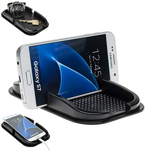 Mobilefox KFZ Anti-Rutsch Matte Handy Halterung passend für Samsung Galaxy Note 2 3 4 5 7 8 9 10 Schwarz