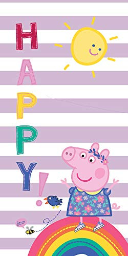 BERONAGE Peppa Wutz Kinder Badetuch Velours-Qualitt 75 cm x 150 cm 100% Baumwolle Rosa Cartoon
