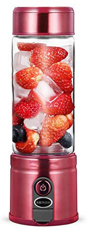 LRBBHJBB Coupe Blender De Jus,Portable Coupe De Centrifugeuse Usb,Mixeur Mélangeur Bouteille,Tension De 3.7V 450ml 2500mAhx2 Commodité/rouge / 450ml