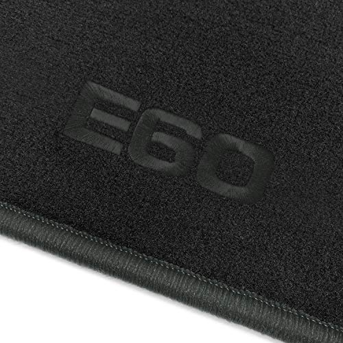Online-Fussmatten Passform Velours-Fußmatten für BMW 5er E60 Limousine 2003-2010, 4-teiliges Set mit Bestickung E60 und Rand in Anthrazit, Schwarzes Velours Material
