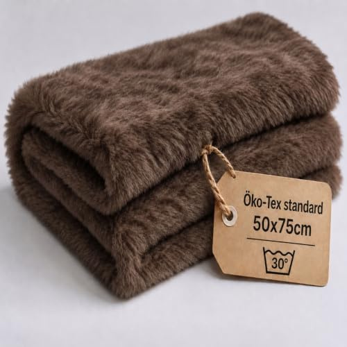 StoffBook dunkelbraun Kunstfell Band, Fellborte, Fellreste zum Basteln, Teddyfell Stoff, Plüschstoff, Fell Nähen und Teddystoff für DIY, Fellbordüre, Fellstreifen, Bastelfell, d104