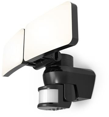 4lite Motion Sensor Floodlight (Black) 3700lm IP54 Rated Compact LED Integrated 46W Flood Light - 4L2/1100-4Yr Guarantee