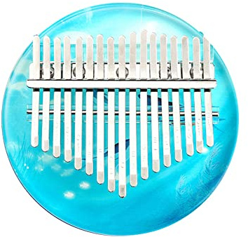 Hearda Kalimba 17 Schlüssel Daumen Klavier, Blau Kalimba Instrument für Anfänger Kinder mit Stimmhammer,Stoffbeutel,Studienführer,Daumenklavier Fingerklavier Musik Geschenk (Meer)