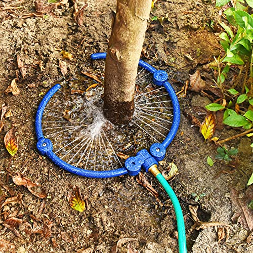 ZZM 360° Baumwassersystem Baumbewässerungsring Kreis Sprinkler und Bewässerungssystem Gezieltes Wasser mit Y-Schlauchverteiler für Neubaum Outdoor-Pflanzen Hochbeete Sträucher (Klein)