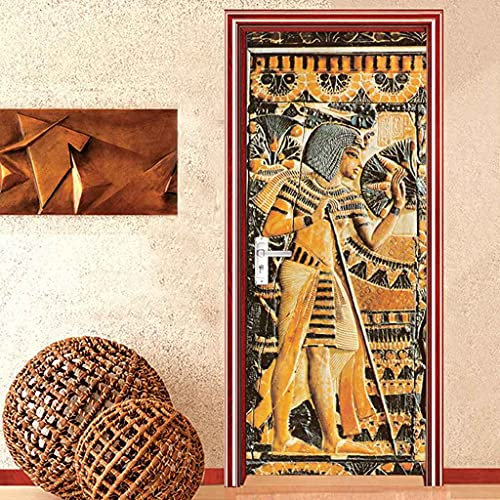 JGCAI 3D Türaufkleber Wohnzimmer Schlafzimmer Badezimmer Abstrakte Figurenstatue Türtapete Türposter 95x215cm Wandbilder Selbstklebend Tür Poster Vinyl Entfernbar Mauer Aufkleber Zuhause Dekor