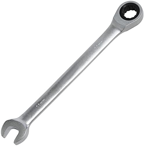 AERZETIX - C64784 - Metric Flat Combination Wrench 11 x 165 mm to Ratchet Wrench - Fork and Ring/Eye 12 Sides - Straight Handle - CR-V Steel - Silver - Tightening/Mounting/Loosening