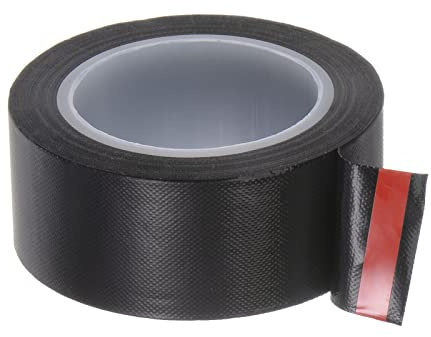 HARFINGTON Fabric PTFE Tape Roll, 1 x 33 ft High Temperature PTFE Adhesive Tape 0.13mm Thickness for Vacuum Sealer Machine Hand Impulse Sealers, Black