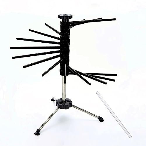 TRAGLO Séchoir à pâtes Pliable Séchoir à Spaghetti pour jusqu'à 2 kg de pâtes Séchoir à pâtes Support à pâtes Séchoir à pâtes Assemblage Rapide pour Un Nettoyage Facile Bras rotatifs Black