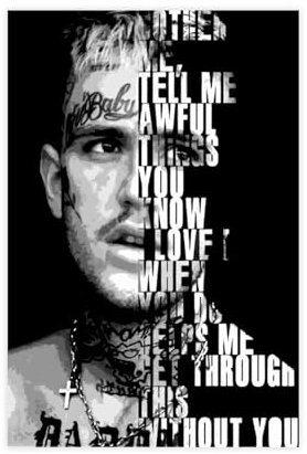OakiTa Lil Peep Rapper Poster (15) Leinwandposter, Wandkunst, Dekordruck, Bild Gemälde für Wohnzimmer, Schlafzimmer, Dekoration, ungerahmt, 30 x 45 cm