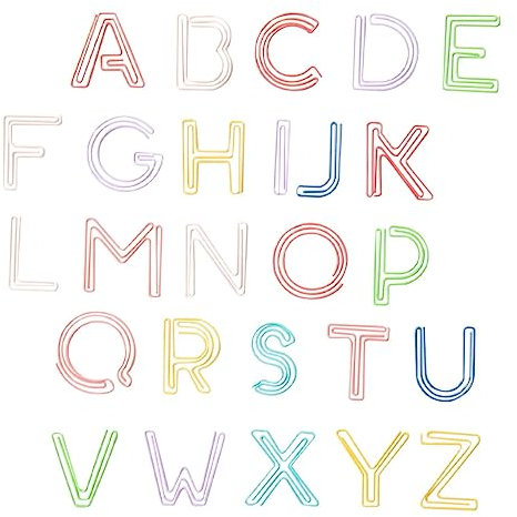 STOBOK 52st Alphabet-büroklammer Brief Büroklammer Heftklammern Büroklammer Aus Metall Letterboard-zubehör Bürobedarf Studentisches Briefpapier Studentische Nutzung Buchstabe Eisen Clip