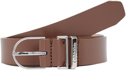 Calvin Klein Damen Gürtel Metal Buckle aus Leder, Braun (Cioccolate Lab), 75 cm